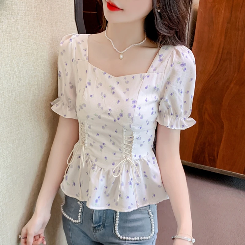 Romper Floral Print - Vintage Summer Printed Blouses Women 2026