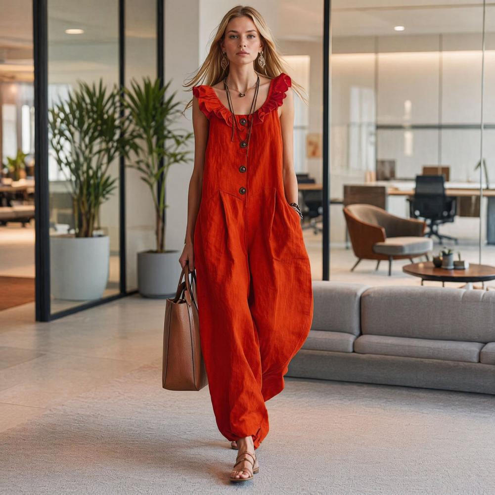 Women Jumpsuit Breathable Rela - đánh giá và giá Jumpsuit Linen Relaxed