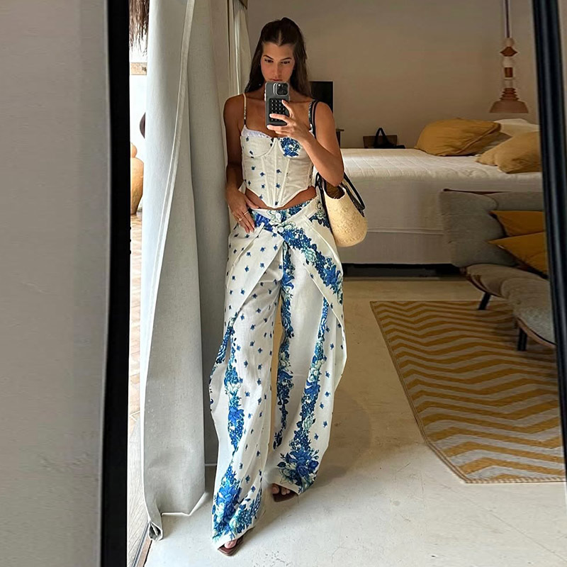 Sexy Printed Vest Trouser Wome - đánh giá và giá Romper Floral Print