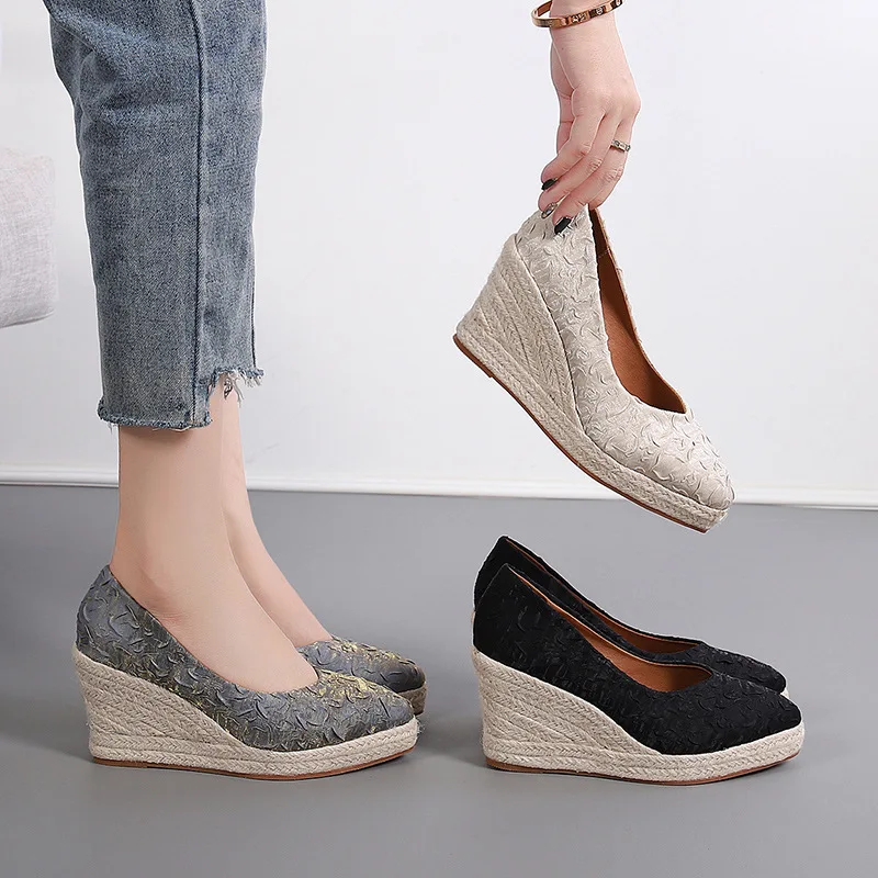 8cm Size 34-42 Breathable Comf - đánh giá và giá Wedge Espadrille Women