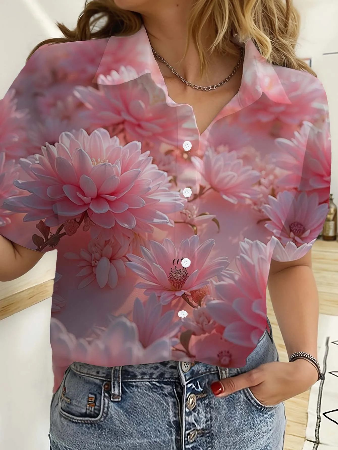 Hawaiian Womens Shirts Short S - đánh giá và giá Romper Floral Print