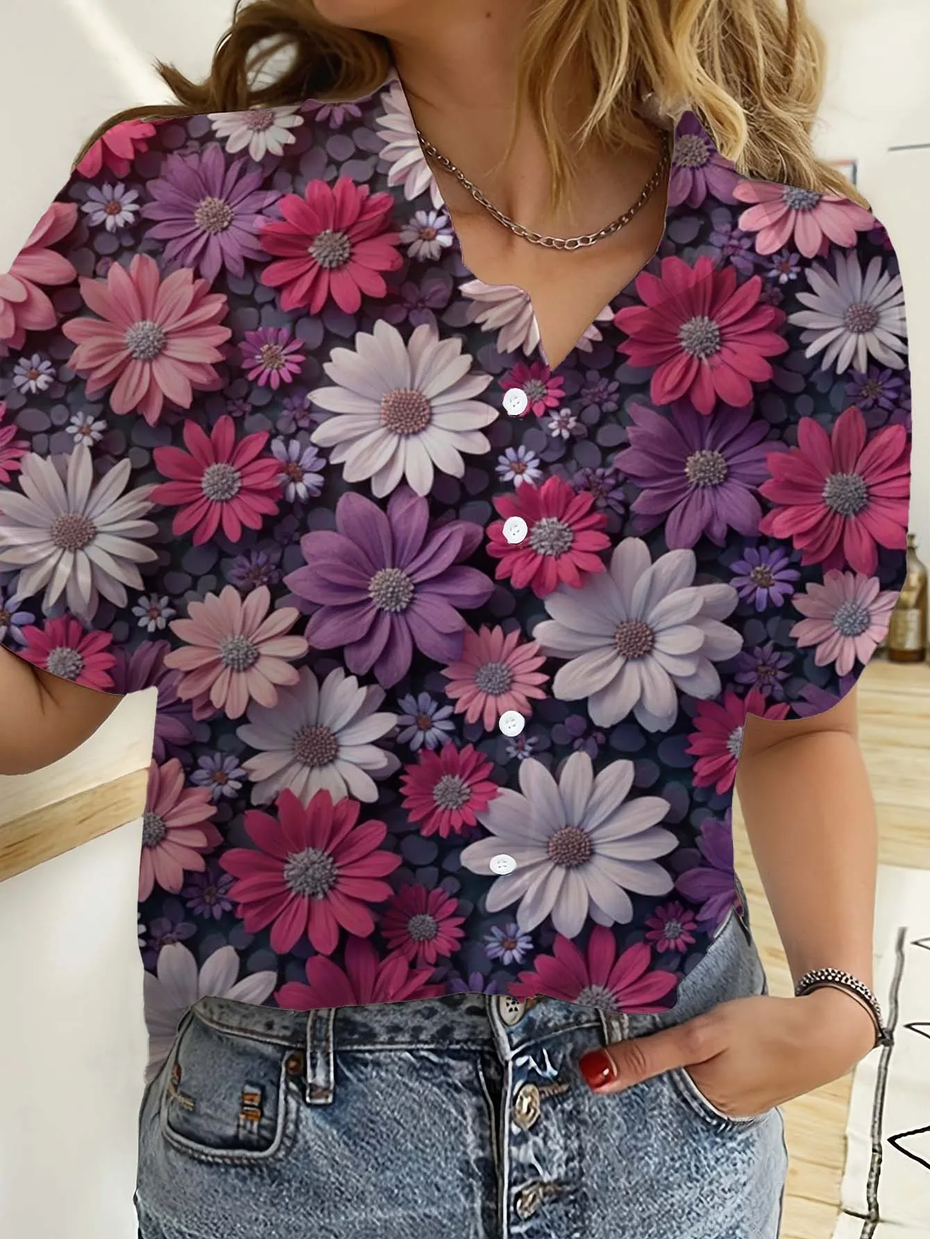 Hawaiian Womens Shirts Short S - đánh giá và giá Romper Floral Print