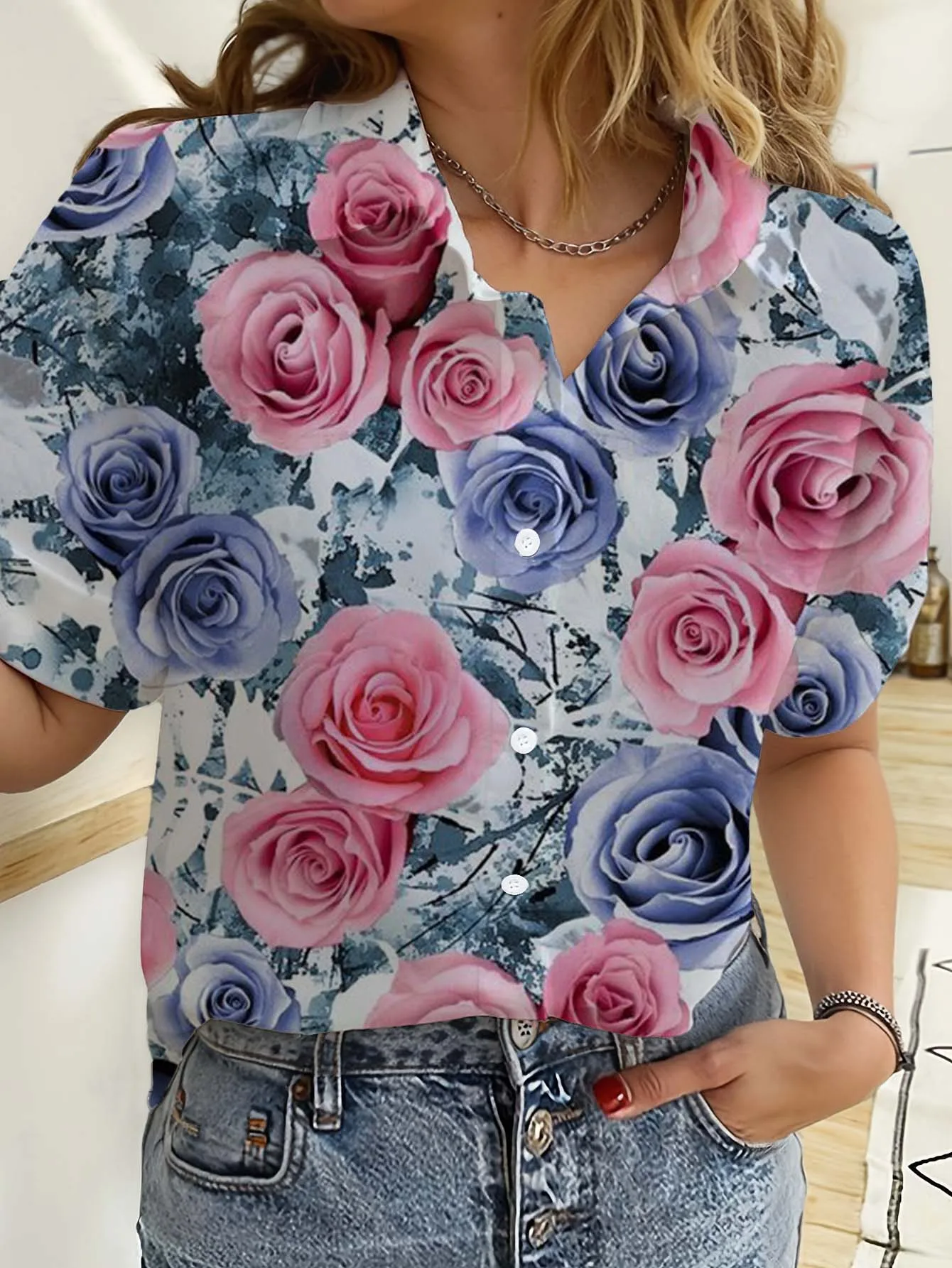 Hawaiian Womens Shirts Short S - đánh giá và giá Romper Floral Print