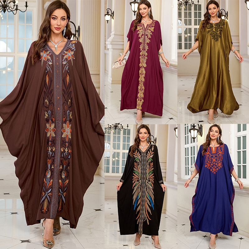 Women Embroidered Long Caftans - đánh giá và giá Cover Up Kaftan